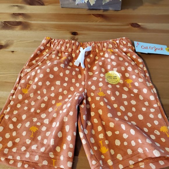 Cat & Jack - Toddler Boys' French Terry Knit Pull-On Shorts Brown Tree Size 5T - Picture 6 of 7